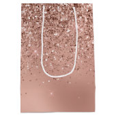 Sac Cadeau Moyen Parties scintillant d'or Glam Rose (Dos)