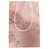 Sac Cadeau Moyen Parties scintillant du code géographique rose Gold (Devant)