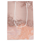 Sac Cadeau Moyen Parties scintillant du code géographique rose Gold (Dos)