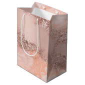 Sac Cadeau Moyen Parties scintillant du code géographique rose Gold (Dos Angle)