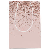 Sac Cadeau Moyen Parties scintillant en or rose vif (Devant)