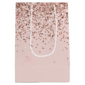Sac Cadeau Moyen Parties scintillant en or rose vif (Dos)
