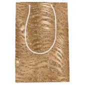 Sac Cadeau Moyen Parties scintillant Glam Or Zebra Print (Devant)
