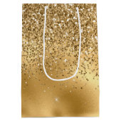 Sac Cadeau Moyen Parties scintillant Gold Glam Sparkle Faux (Dos)