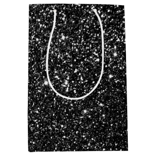 Sac Cadeau Moyen Parties scintillant noire (Devant)