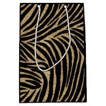 Parties scintillant noire et or Zebra
