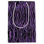 Sac Cadeau Moyen Parties scintillant noire violet Zebra Imprimer (Devant)