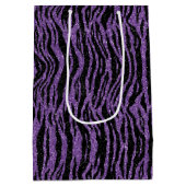 Sac Cadeau Moyen Parties scintillant noire violet Zebra Imprimer (Dos)