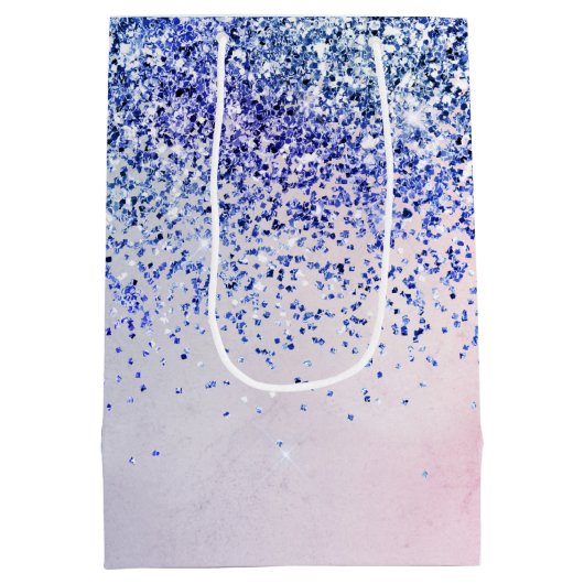 Sac Cadeau Moyen Parties scintillant Ombre bleu violet (Dos)