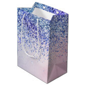 Sac Cadeau Moyen Parties scintillant Ombre bleu violet (Dos Angle)