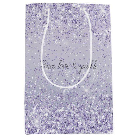 Sac Cadeau Moyen Parties scintillant Ombre violette (Devant)