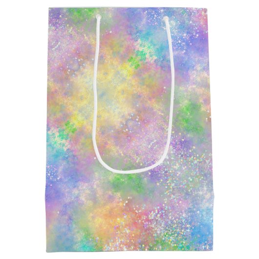 Sac Cadeau Moyen Parties scintillant Opale Arc-en-ciel (Dos)