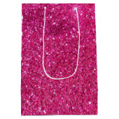 Sac Cadeau Moyen Parties scintillant rose Cadre en métal doré Flora (Dos)