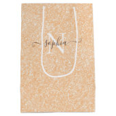 Sac Cadeau Moyen Parties scintillant rose Champagne de Blush Custom (Dos)