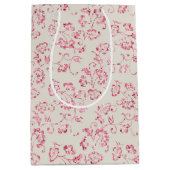 Sac Cadeau Moyen Parties scintillant rose crème romantique Mariage (Devant)