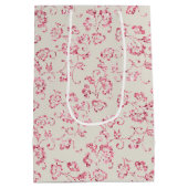 Sac Cadeau Moyen Parties scintillant rose crème romantique Mariage (Dos)