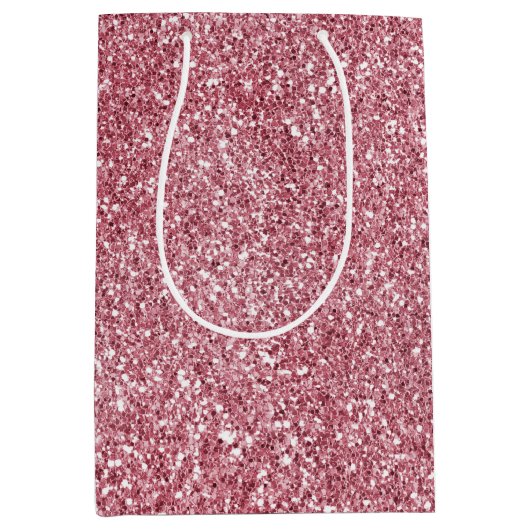 Sac Cadeau Moyen Parties scintillant rose de fille   (Devant)