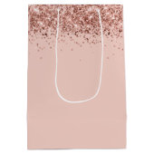 Sac Cadeau Moyen Parties scintillant rose élégant Joyeux 16e annive (Dos)