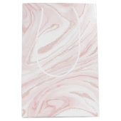 Sac Cadeau Moyen Parties scintillant rose moderne marbre (Devant)