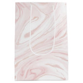 Sac Cadeau Moyen Parties scintillant rose moderne marbre (Dos)