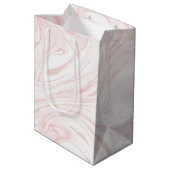Sac Cadeau Moyen Parties scintillant rose moderne marbre (Dos Angle)