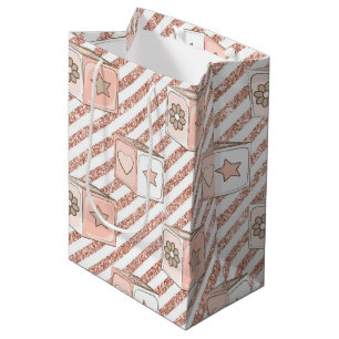 Sac Cadeau Moyen Parties scintillant ROSE & TONNE RESSEMBLER BLOCS