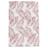 Sac Cadeau Moyen Parties scintillant rose vif Feuilles tropicaux (Devant)