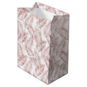 Sac Cadeau Moyen Parties scintillant rose vif Feuilles tropicaux (Dos Angle)
