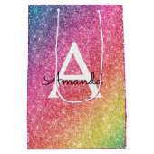 Sac Cadeau Moyen Parties scintillant rose violet Anniversaire (Dos)