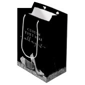 Sac Cadeau Moyen Parties scintillant talons hauts Noir argent perso (Devant Angle)