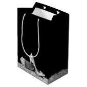 Sac Cadeau Moyen Parties scintillant talons hauts Noir argent perso (Dos Angle)