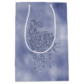 Sac Cadeau Moyen Parties scintillant Unicorne violette (Devant)