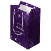 Sac Cadeau Moyen Parties scintillant violette d'anniversaire (Devant Angle)