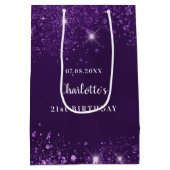 Sac Cadeau Moyen Parties scintillant violette d'anniversaire (Dos)