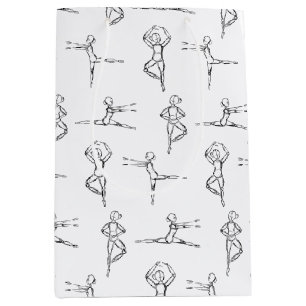 Sac Cadeau Moyen Pas De Doodle Ballerina Ballet Dancer Considérant