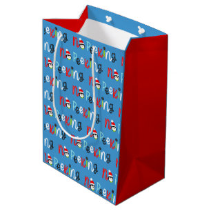 Sac Cadeau Moyen Pas de pékin mignon Whimsical Kids Noël