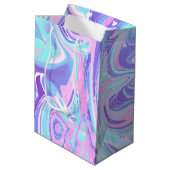 Sac Cadeau Moyen Pastel Blue & Purple Marble Texture liquide (Dos Angle)