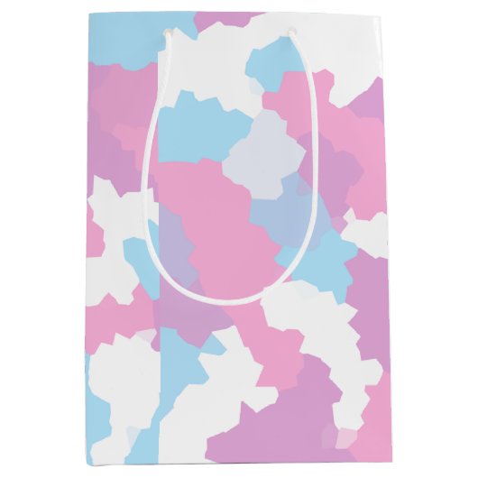 Sac Cadeau Moyen Pastel Camouflage Motif d'art Abstrait (Devant)