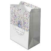 Sac Cadeau Moyen Pastel Classy Ornate Aquarelle Peacock Mariage (Dos Angle)