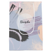 Sac Cadeau Moyen Pastel couleurs brushstrokies collage motif (Dos)