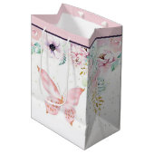 Sac Cadeau Moyen Pastel floral et papillon (Devant Angle)
