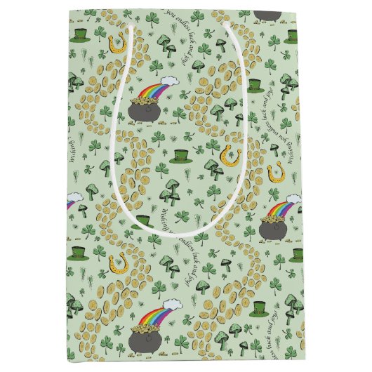 Sac Cadeau Moyen Pastel Green Chuck & Joy Jour de la Saint Patrick (Devant)