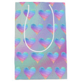 Sac Cadeau Moyen Pastel Hearts Rainbow Motif (Devant)