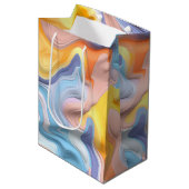 Sac Cadeau Moyen Pastel Plastic Fluid Abstrait (Devant Angle)