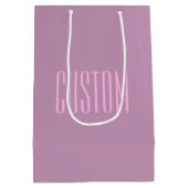 Sac Cadeau Moyen Pastel Purple & Pink clair | Texte modifiable mode (Dos)
