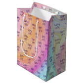 Sac Cadeau Moyen Pastel Rainbow 20e anniversaire (Devant Angle)