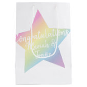 Sac Cadeau Moyen Pastel Rainbow Star Baby shower (Dos)
