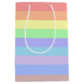 Sac Cadeau Moyen Pastel Rainbow Stripes (Devant)