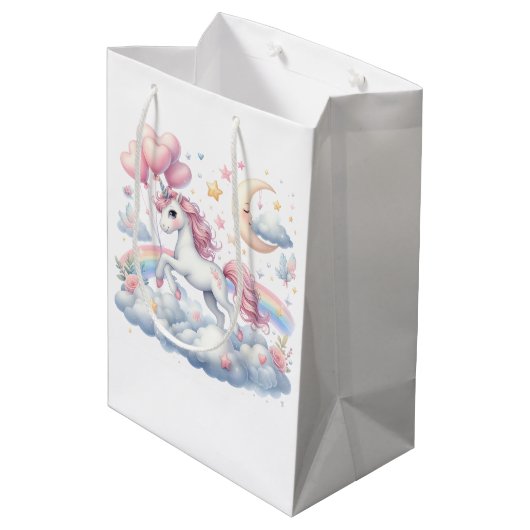 Sac Cadeau Moyen Pastel Unicorn (Dos Angle)