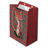 Sac Cadeau Moyen pastèque, fleurs et texte Palestine Répéter (Dos Angle)